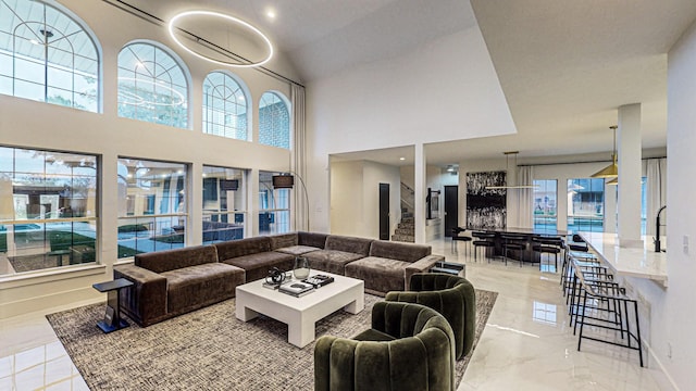 living room with plenty of natural light