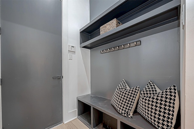 mudroom featuring light hardwood / wood-style flooring