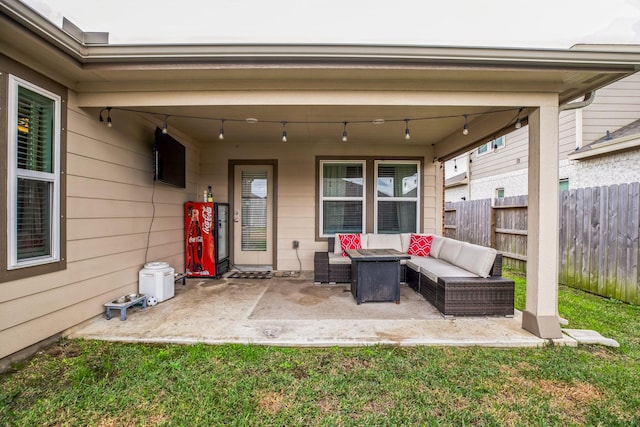 view of patio featuring outdoor lounge area