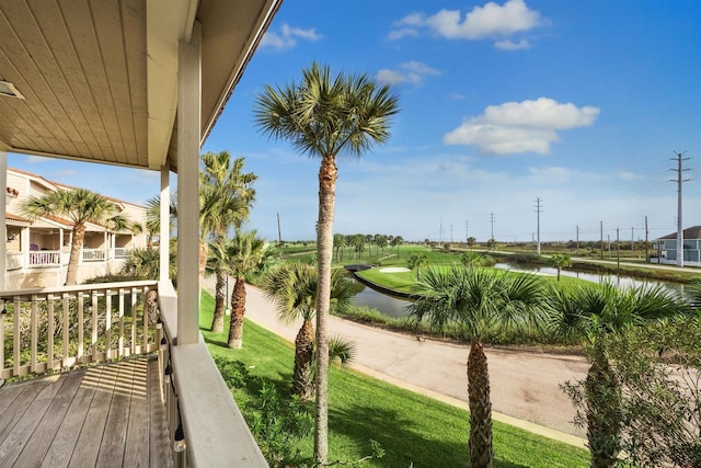 exterior space featuring a water view