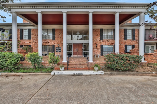 greek revival house with a porch