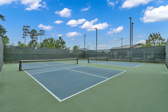 view of tennis court with basketball court