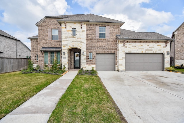 view of front of home with a front yard