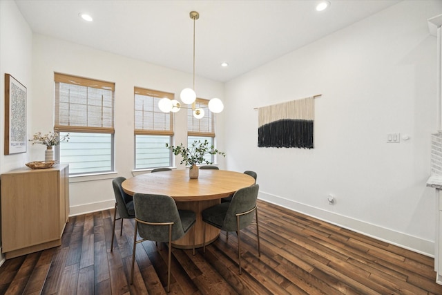 dining room featuring dark wood-type flooring