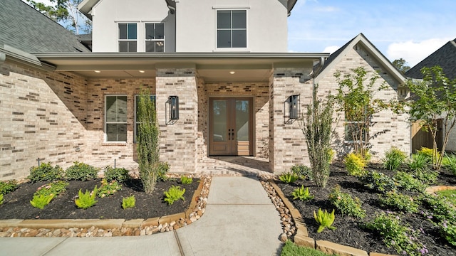 property entrance with french doors