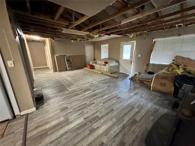 interior space with hardwood / wood-style floors