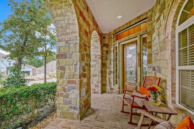 view of patio featuring covered porch