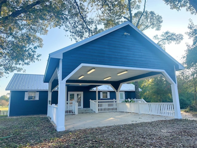 exterior space featuring french doors