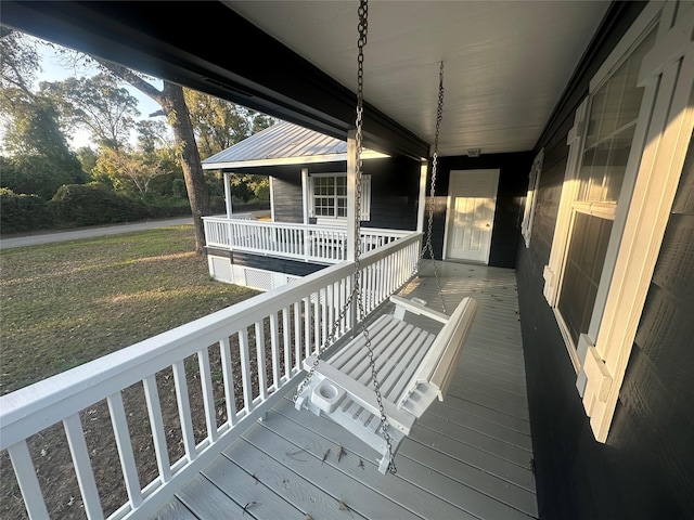 wooden deck with a porch