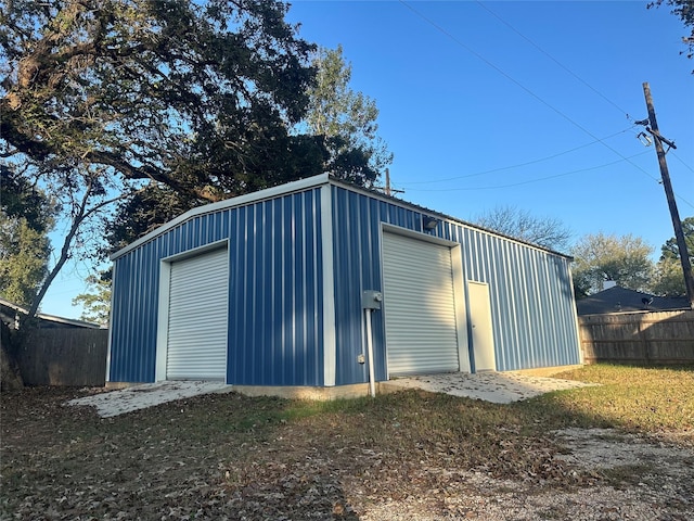 view of garage