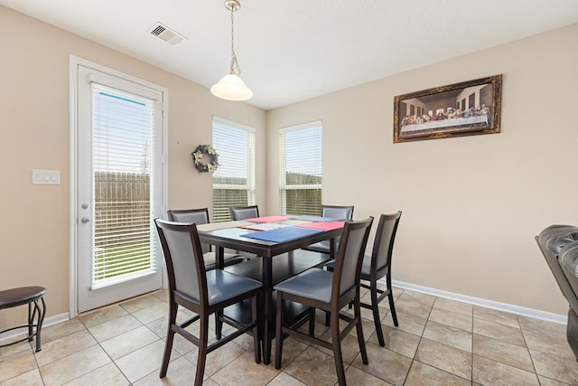 view of tiled dining area