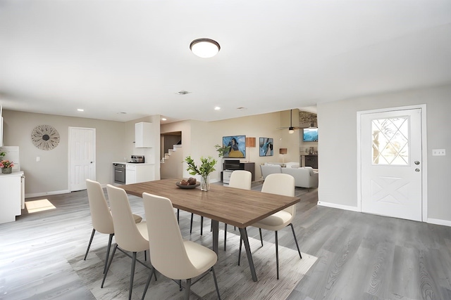 dining room featuring wood-type flooring