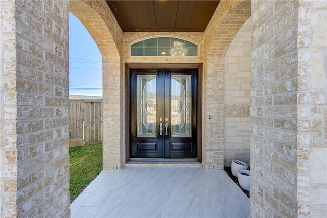 entrance to property with french doors