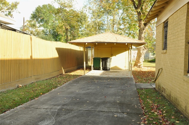 view of patio / terrace featuring a carport