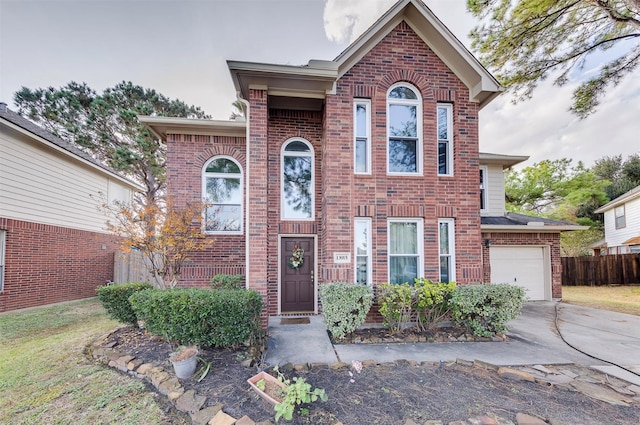 view of front of home with a garage