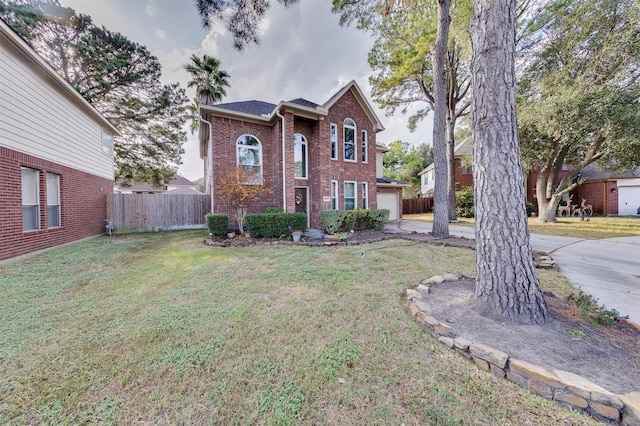 front facade with a front lawn