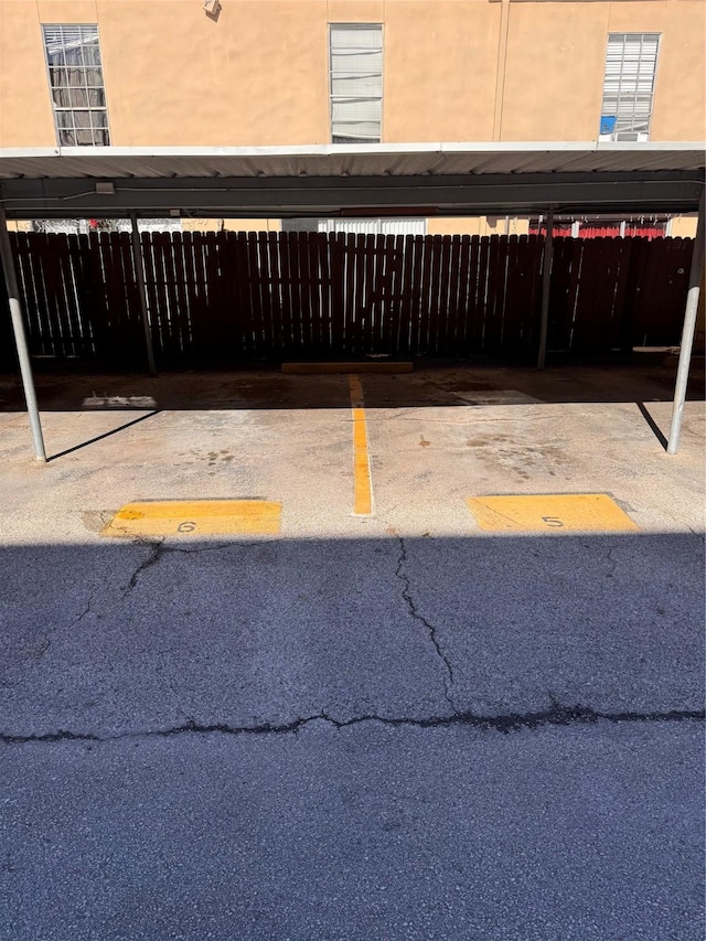 view of car parking with a carport