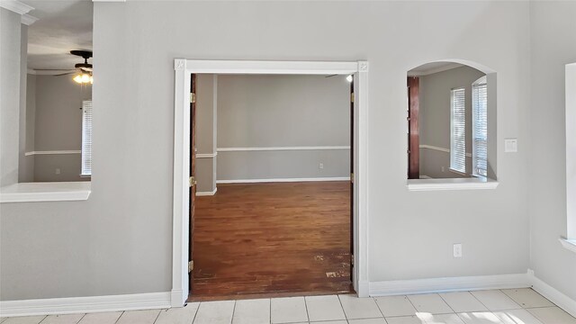 hallway with light hardwood / wood-style flooring