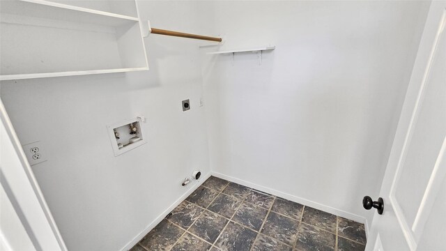 laundry area featuring hookup for an electric dryer and hookup for a washing machine