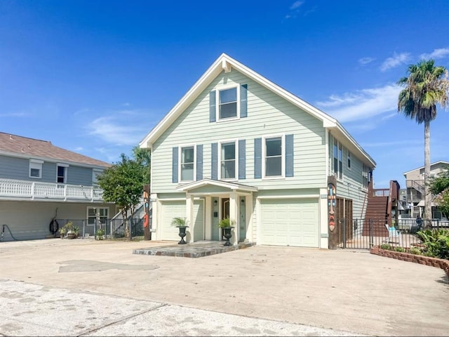 front facade with a garage