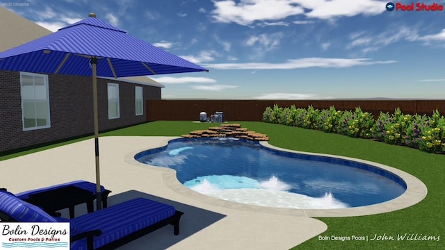 view of pool featuring a patio area