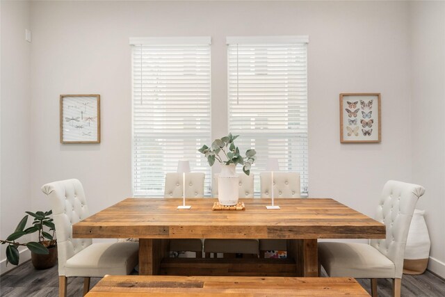 dining area featuring hardwood / wood-style flooring