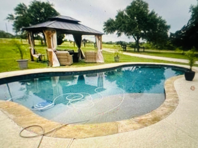 view of pool featuring a gazebo