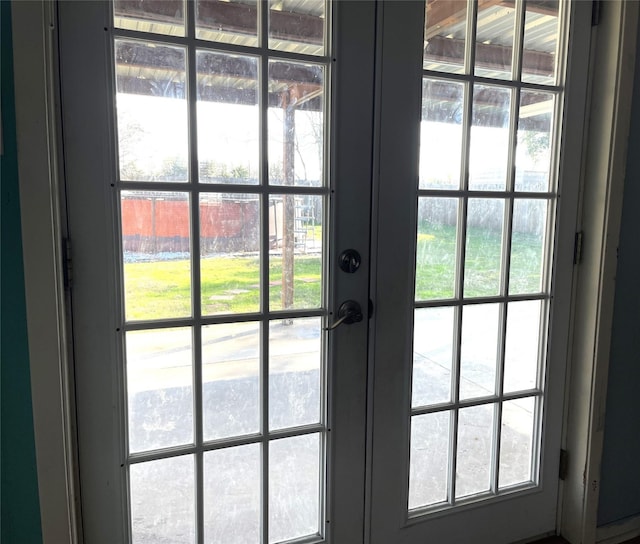 doorway to outside with french doors