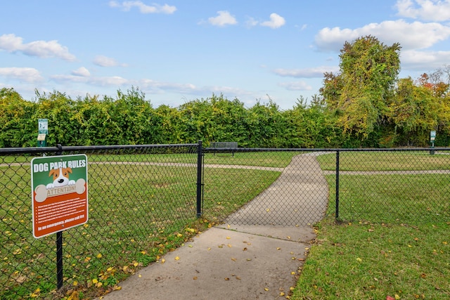 view of home's community with a lawn