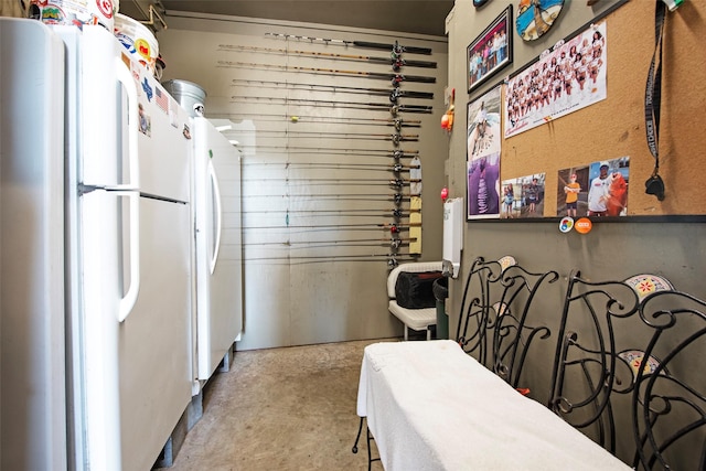 interior space with white fridge