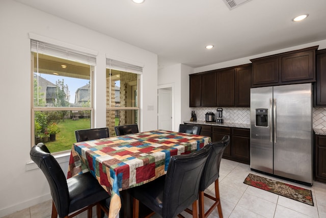 view of tiled dining room