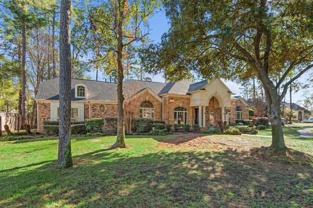 view of front facade featuring a front lawn