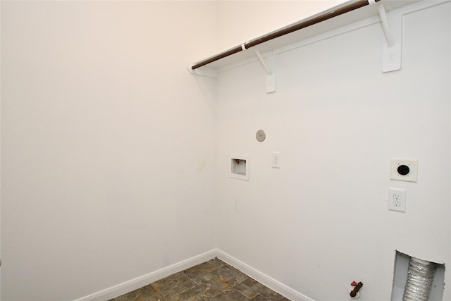 laundry room with washer hookup, hookup for a gas dryer, and electric dryer hookup