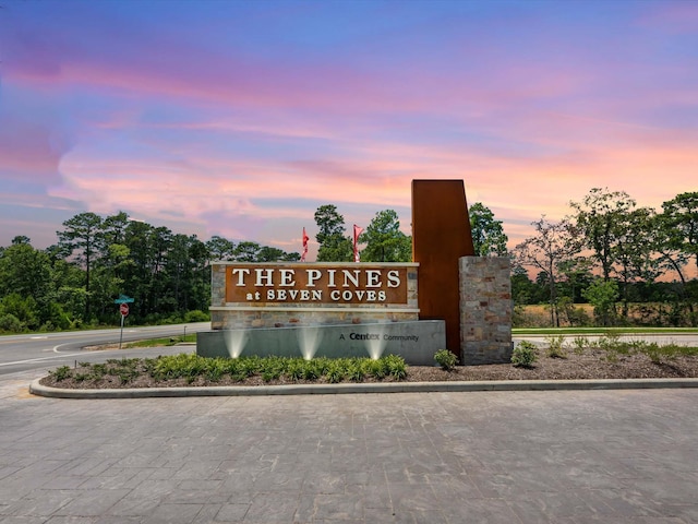 view of community sign