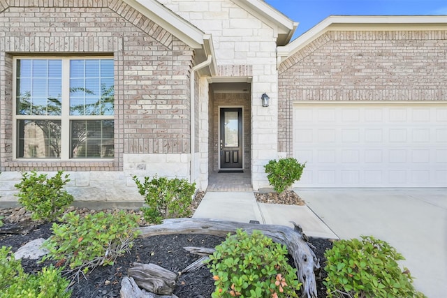 entrance to property with a garage