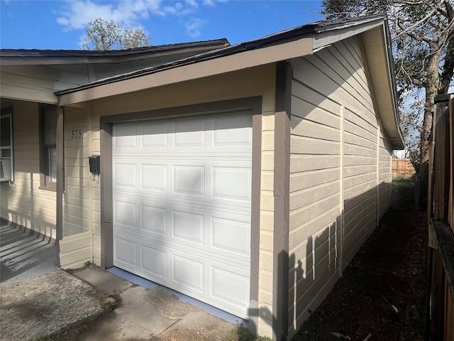 view of garage