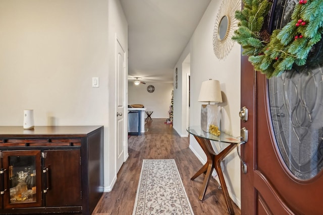 interior space featuring dark wood-type flooring