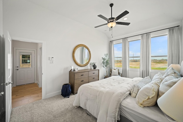 bedroom featuring carpet and ceiling fan