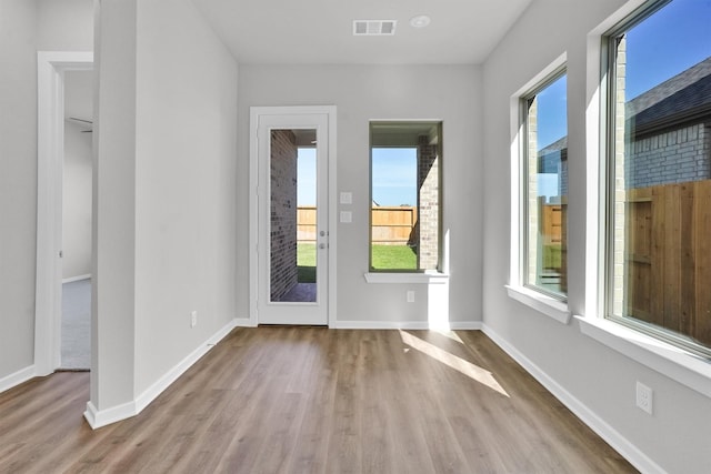 interior space featuring light wood-type flooring