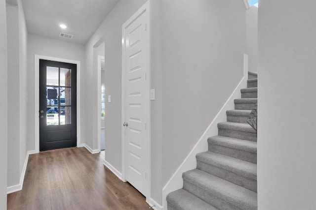 entryway featuring dark hardwood / wood-style floors