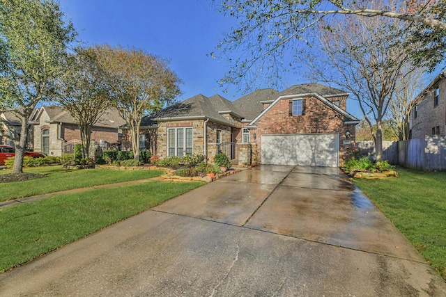 view of front of home with a front lawn