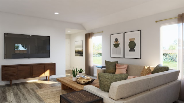 living room featuring hardwood / wood-style floors