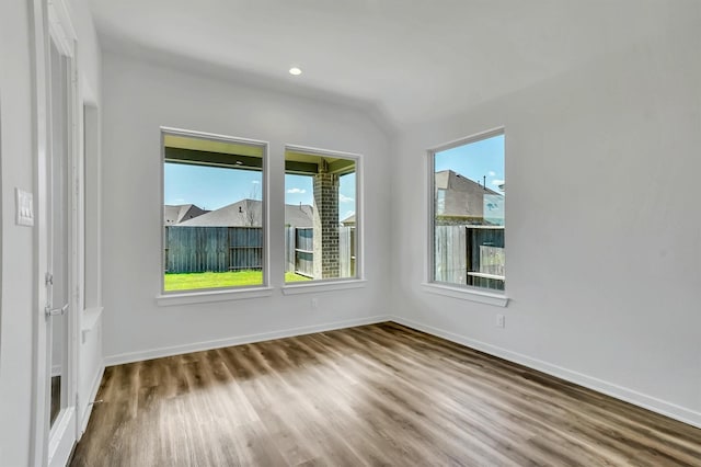 unfurnished room featuring hardwood / wood-style flooring and plenty of natural light