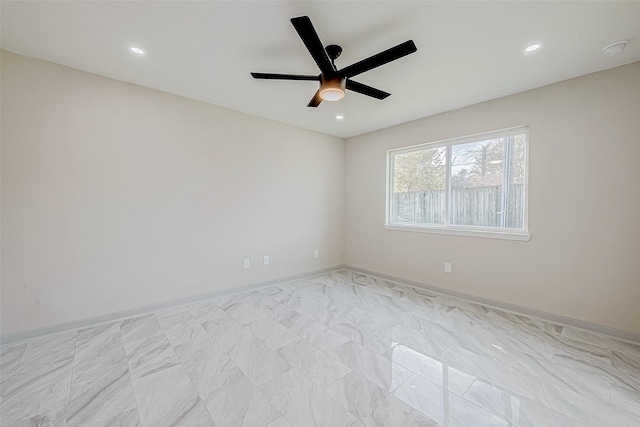 empty room featuring ceiling fan