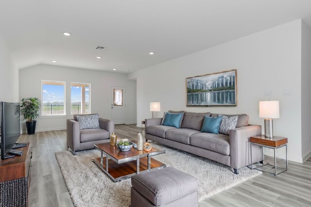 living room featuring light hardwood / wood-style flooring