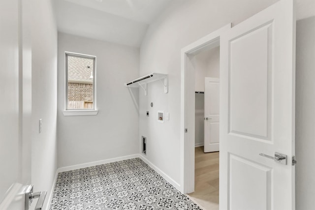 laundry area featuring hookup for a gas dryer, hookup for a washing machine, and hookup for an electric dryer