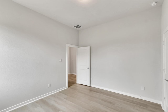 empty room featuring light wood-type flooring