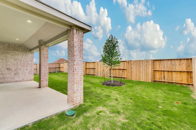 view of yard featuring a patio area