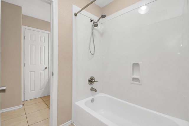 bathroom featuring  shower combination and tile patterned floors