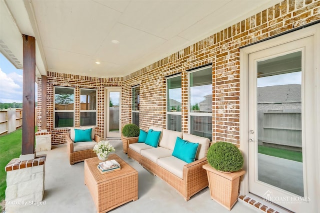 view of patio with outdoor lounge area